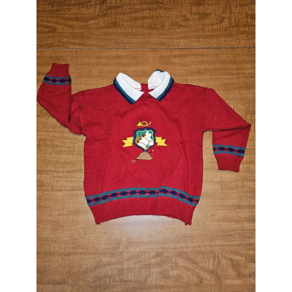Vintage 90s Boys 24 months Collared Horse Emblem A29